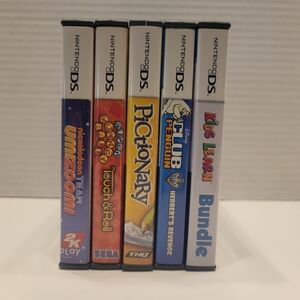 Nintendo Ds Game Lot. KidsLearn,ClubPenguin,Pictionary,MonkeyBall,Team Umizoom